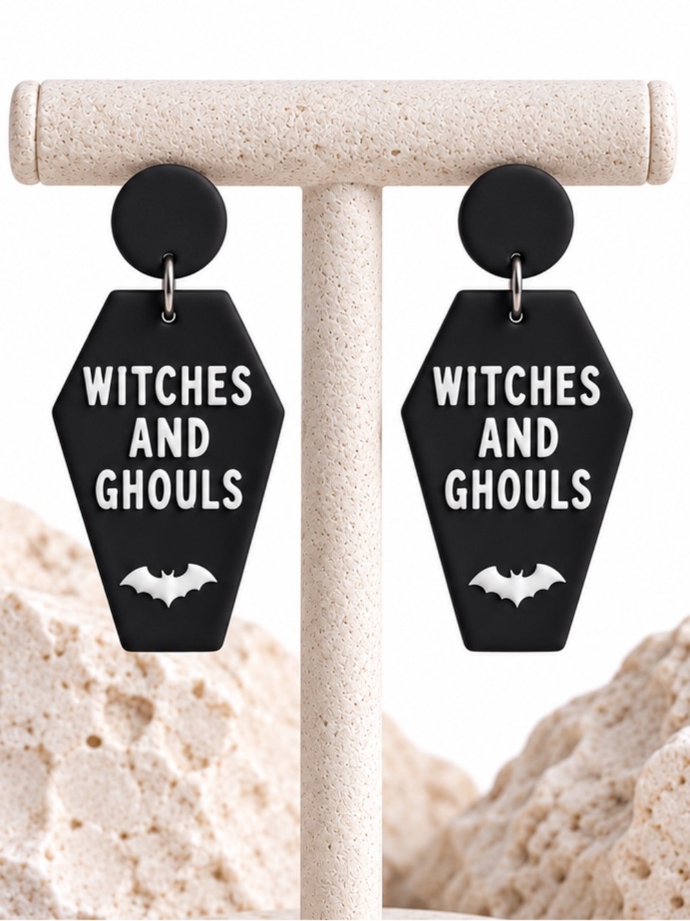 Witches and Ghouls Dangles — Halloween — Handmade Earrings — Black